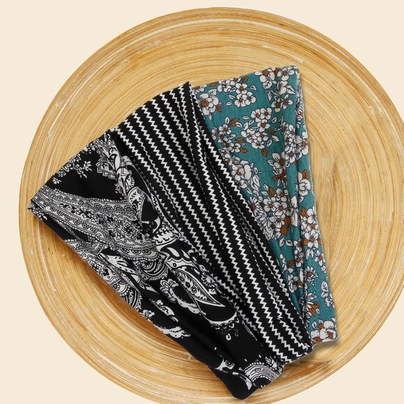 12 Pack Boho Headbands - Wide Non-Slip Elastic Headbands, Trendy Hair Accessorie - Picture 4 of 7